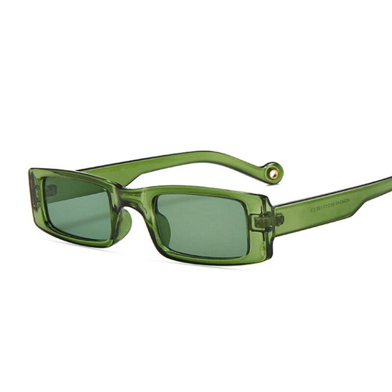Mode Sexy Groene Vierkante Zonnebril Vrouwen Merk Designer Retro Zonnebril Vrouwelijke Rechthoek Spiegel Vintage Kleine Oculos De Sol