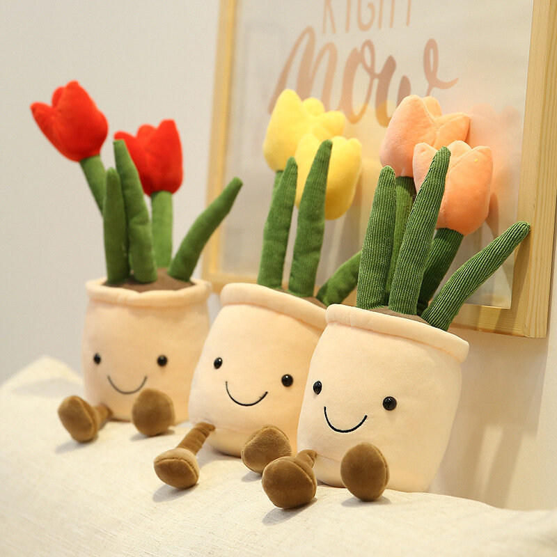 Милый в форме тюльпана с мелким цветочным рисунком Гостиная Спальня Декоративный букет для девочек с изящным «кукольным»
