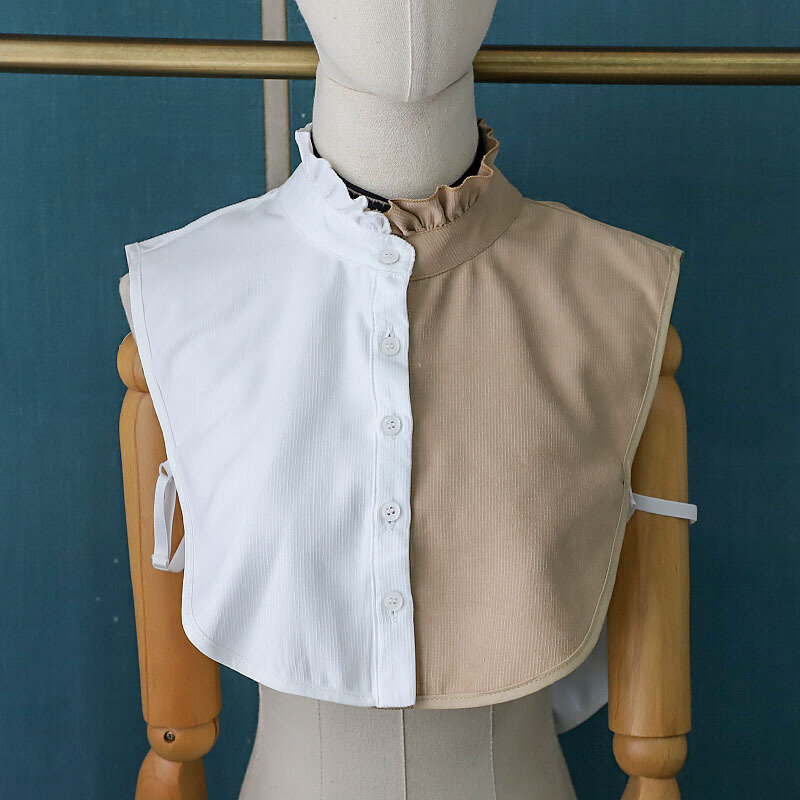 Moda jednolity kolor fałszywe obroże kobiety koszula odpinany kołnierz krawaty na sweter bluzka topy Nep Kraagje