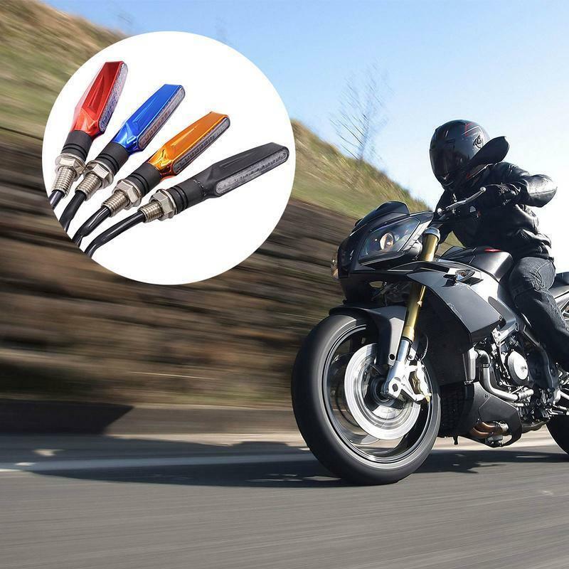 4PCS 12V Flowing Water Flicker Led Motorcycle Turn Signal Indicators Blinker Flexible Bendable Amber Light Lamp For Suzuki Honda