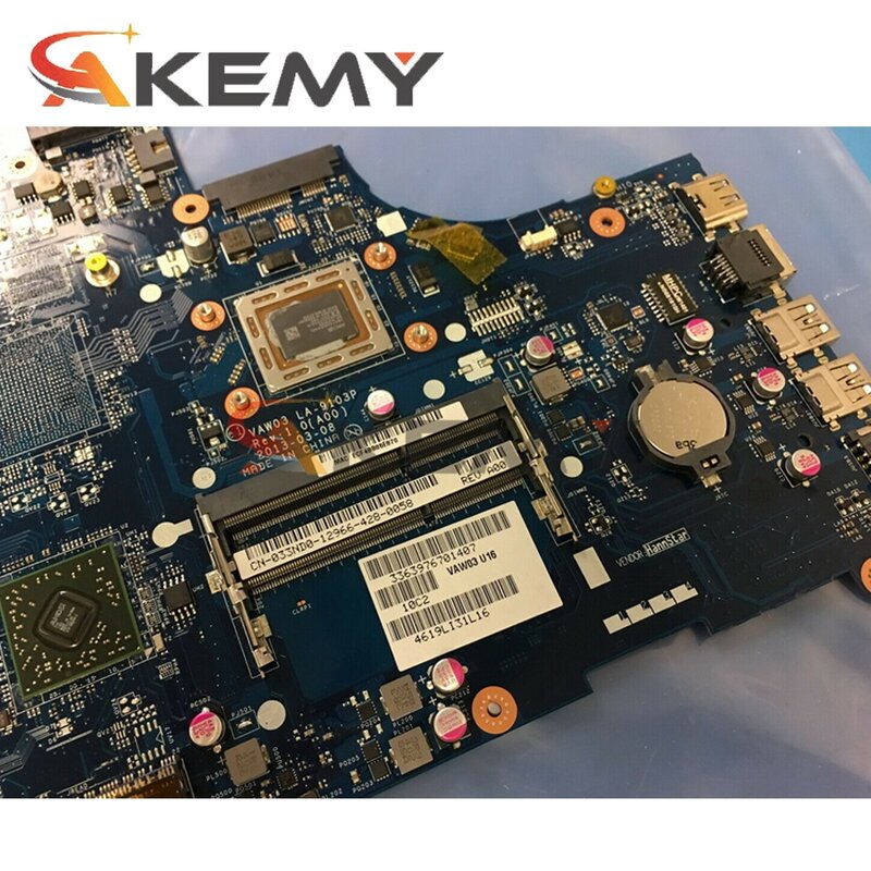 Akemy VAW03 LA-9103P CN-02HKNW Laptop Motherboard For dell inspiron 531R 5355 Main Board A8-5545M CPU