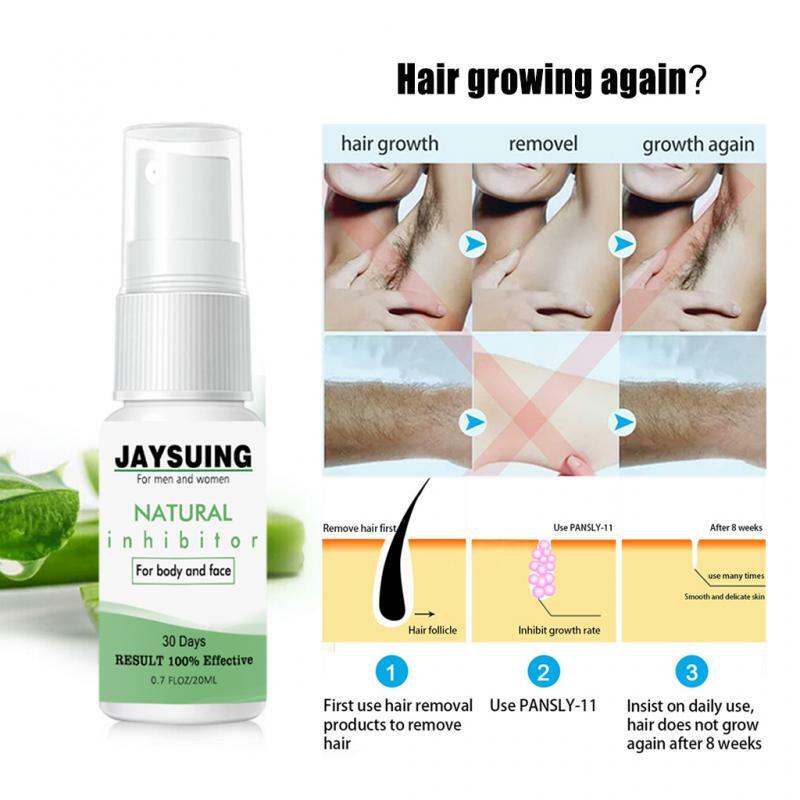 Inhibe el crecimiento del cabello, pulverizadores de cuerpo entero, previene el crecimiento del cabello, hidratante suave, crema de depilación no irritante