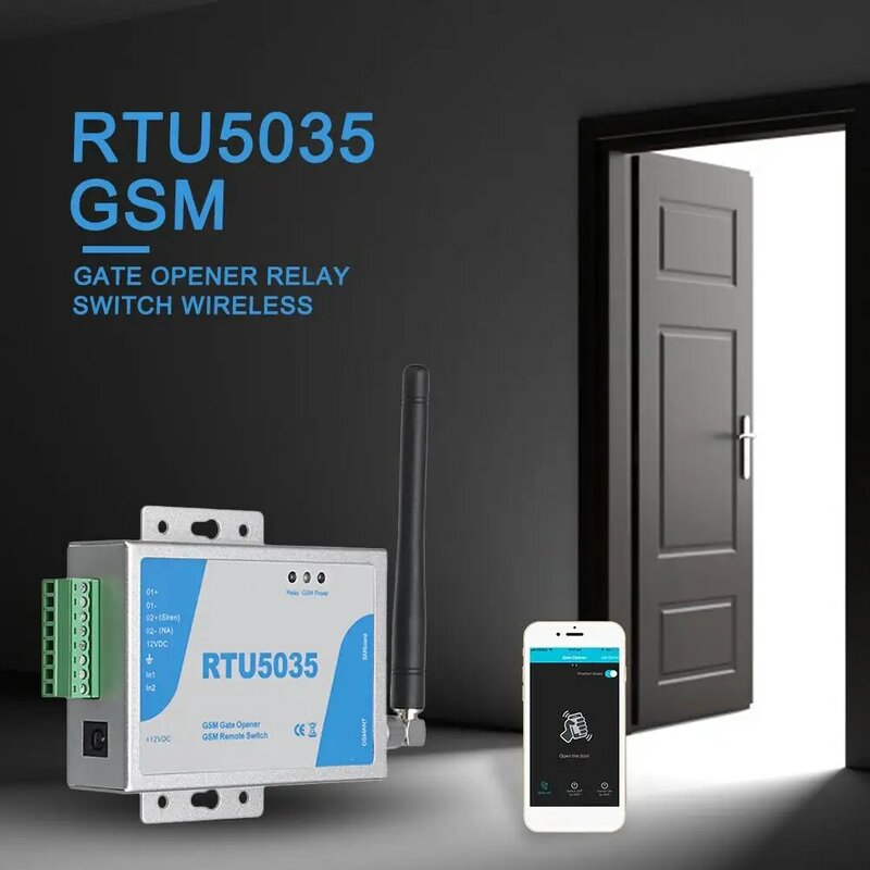 Commutateur de relais d'ouverture de porte GSM RTU5035/RTU5024, télécommande sans fil avec antenne