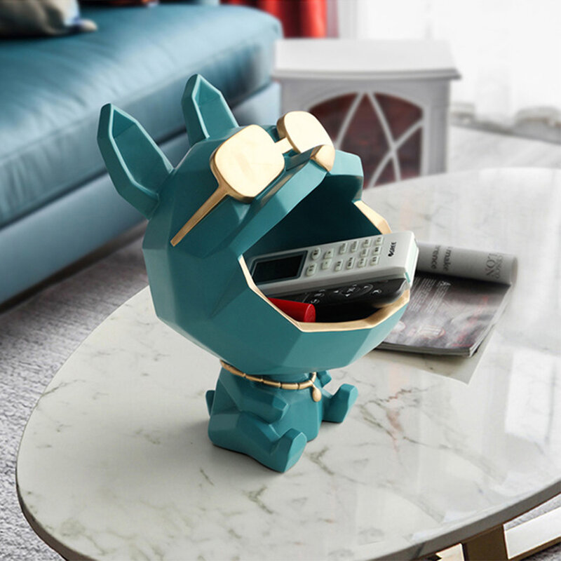 7 Kleuren Woondecoratie Sier Hars Kunst Sculptuur Beeldjes Hond Beeldje Grote Mond Hond Opbergdoos Home Decor Gift Decoratieve