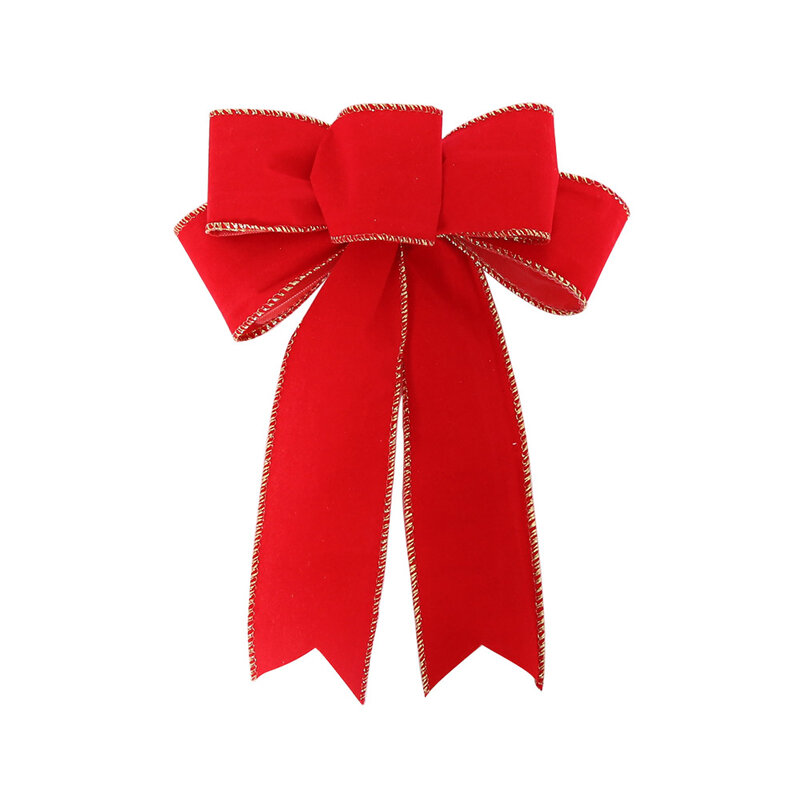 1pcs Christmas Tree Bows Red Cotton Linen Bowknot Ornaments for Christmas Tree Wreath Window Holiday Indoor Outdoor Decorations