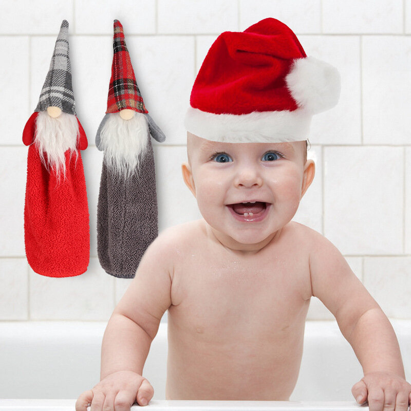 Decoração de natal toalha de algodão dos desenhos animados toalha decorações de natal para casa 2020 navidad enfeites de natal ano novo 2021