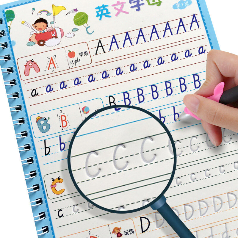 4 bücher Lernen Zahlen In Englisch Malerei Praxis Kunst Buch Baby Copybook Für Kalligraphie Schreiben Kinder Englisch Schriftzug Spielzeug