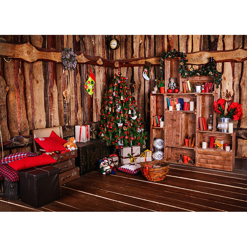 Fondo de fotografía con temática navideña, árbol de Navidad de interior, retrato de bebé, accesorios de estudio fotográfico, 21905 STL-01