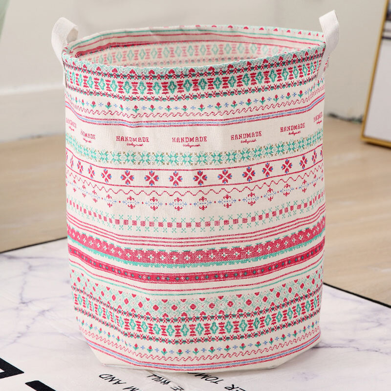 Nordic Style Cartoon Storage Box Dirty Clothes Basket Storage Bucket Cotton, Linen and Pink Series Storage Basket Storage Bucket