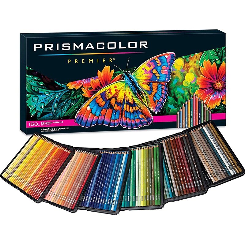 PRISMACOLOR-lápices de colores oleosos 150 para adultos, lápices de colores de Madera Suave de 4,0 MM, lápiz Pastel para colorear para bocetos, suministros de arte escolar