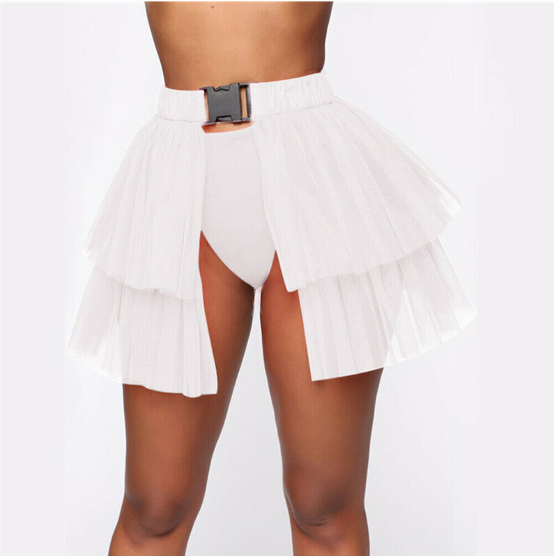 Womens Fahion High Waist Elastic Skirt Sheer Mesh Maxi Skirt 2020 Ladies Sexy Solid Color Beach Club Party Wear Summer
