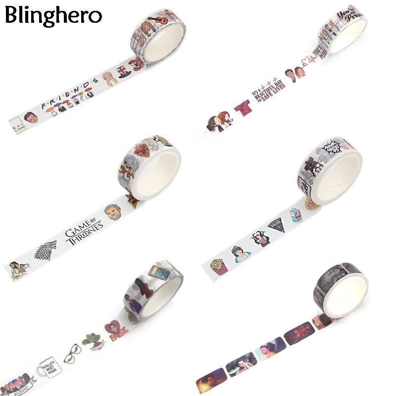 Blinghero 15mmX5m Friends TV Show Washi Tape Stylish Masking Tape Office Adhesive Tapes Stickers Papeleria Gift Papeleria BH0485