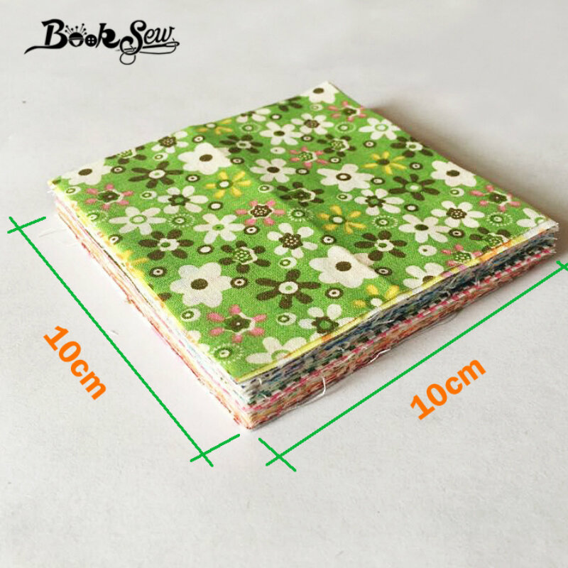 Booksew-telas de algodón para patchwork, telas acolchadas tilda, diseño sin repetición, material tissu de 10cm x 10cm, 50 unidades