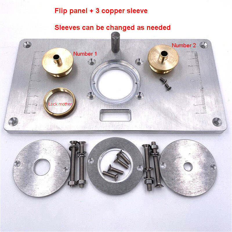 Woodworking Tools Router Table Insert Plate W/ Insert Rings Copper Bushing for Trimmers Routers DIY Engrving Machine