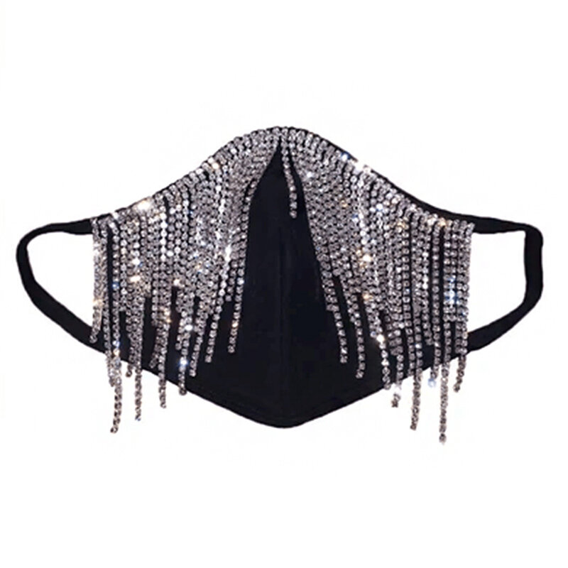 2020 Bling maschera di strass per la decorazione delle donne del viso Cosplay Sexy nappa maschera di cristallo per gioielli da festa per feste da discoteca
