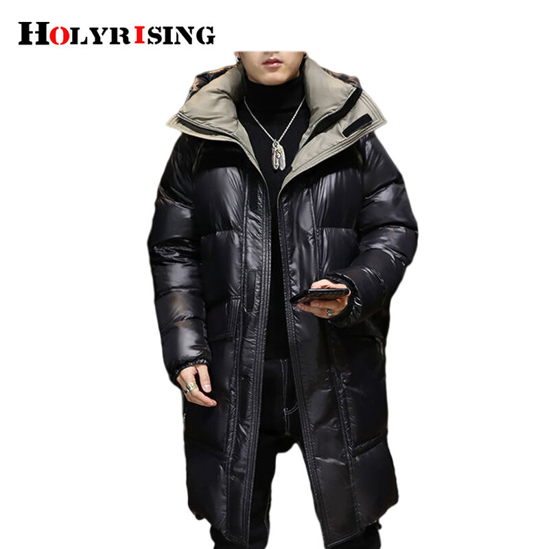 Куртка moncler мужская с капюшоном, длинная пуховая куртка с воротником-стойкой, с карманами, 4xl, утепленная, черная, 19844