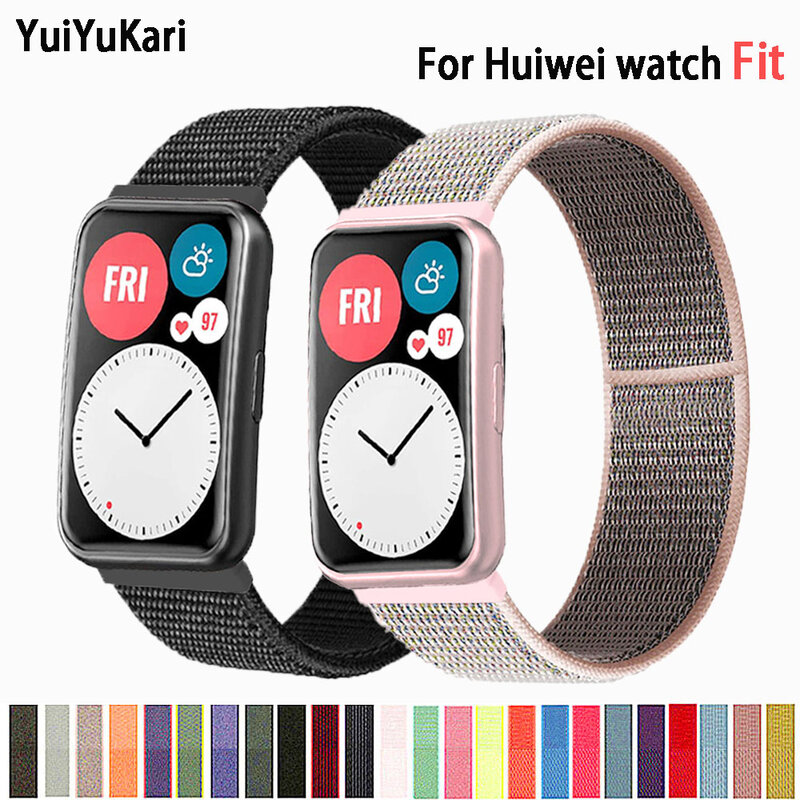 Bracelet en Nylon pour montre connectée Huawei, accessoires Sport, boucle, ceinture, nouveau, 2021