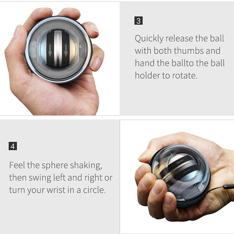 LED Giroskopis Powerball Autostart Range Gyro Daya Gelang Bola Tangan Pelatih Kekuatan Otot Peralatan Kebugaran