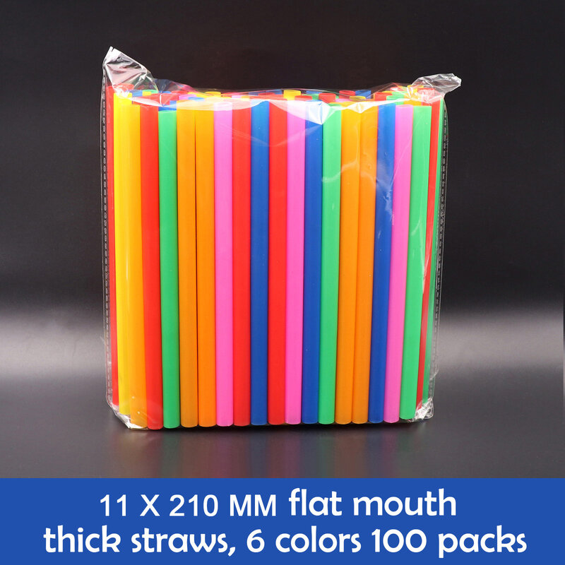 30 100 szt. Elastyczne jednorazowe słomki plastikowe 11x210mm słomki-w różnych kolorach słomki słomkowe akcesoria barowe