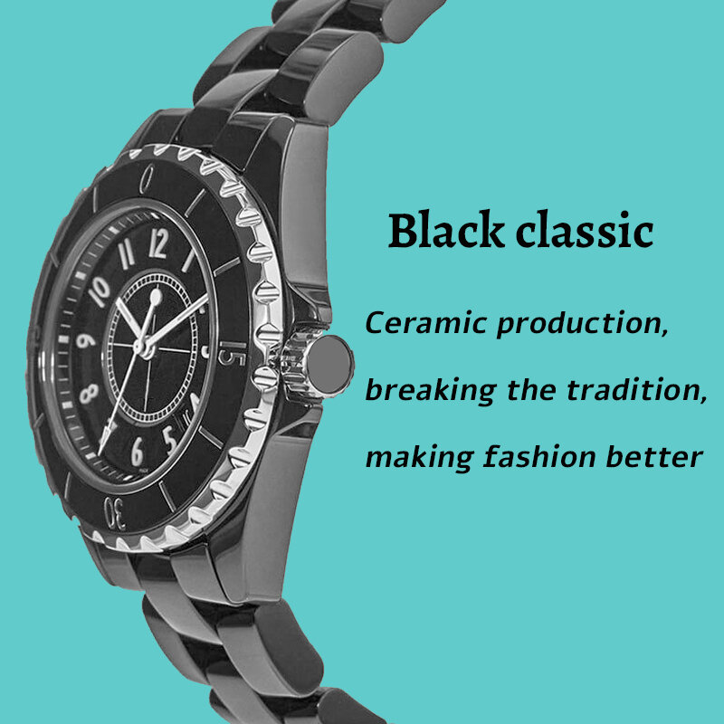 Часы наручные J12 женские кварцевые, простые брендовые Роскошные водонепроницаемые спортивные, с керамическим ремешком, для дайвинга, 33 мм