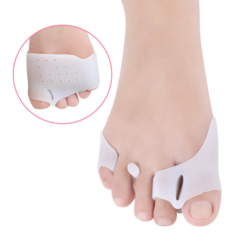 1 par de silicone pé dedo dedo do pé separador ferramenta cuidados com os pés união splint straightener corrector hallux valgus massager alívio da dor