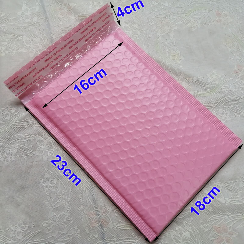 ピンク 130*200 ミリメートル 5.1 × 7.8 インチ使用可能なスペース 18*23 センチメートルポリバブルメーラー封筒パッド付き郵送袋自己シール [50 個]