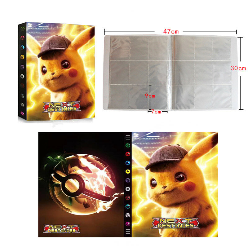 Can Accommodate 432Pcs Pokemon Album Book Cartoon Card Map Folder Game Card VMAX GX Cards Pocket Holder Collection Loaded List