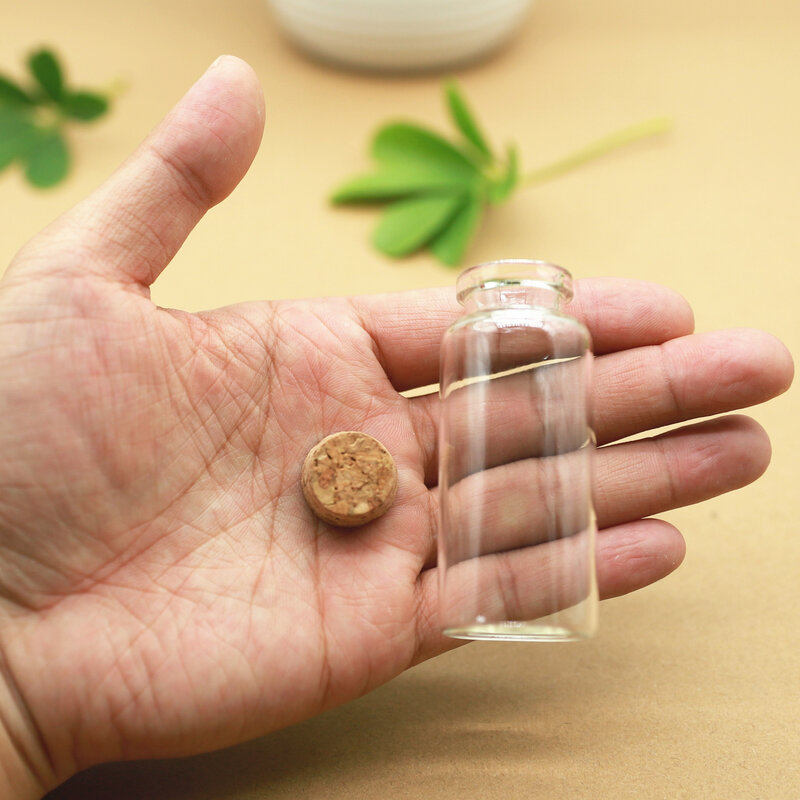 Botellas de vidrio para corcho, Mini frascos vacíos transparentes de 30x70mm, para manualidades, 12 unids/lote