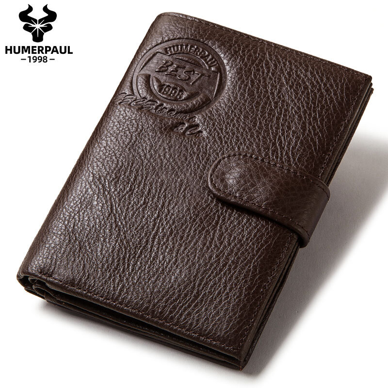 Capa para passaporte masculina de couro, carteira multifuncional com identificação por banco, proteção para documentos de viagem na rússia
