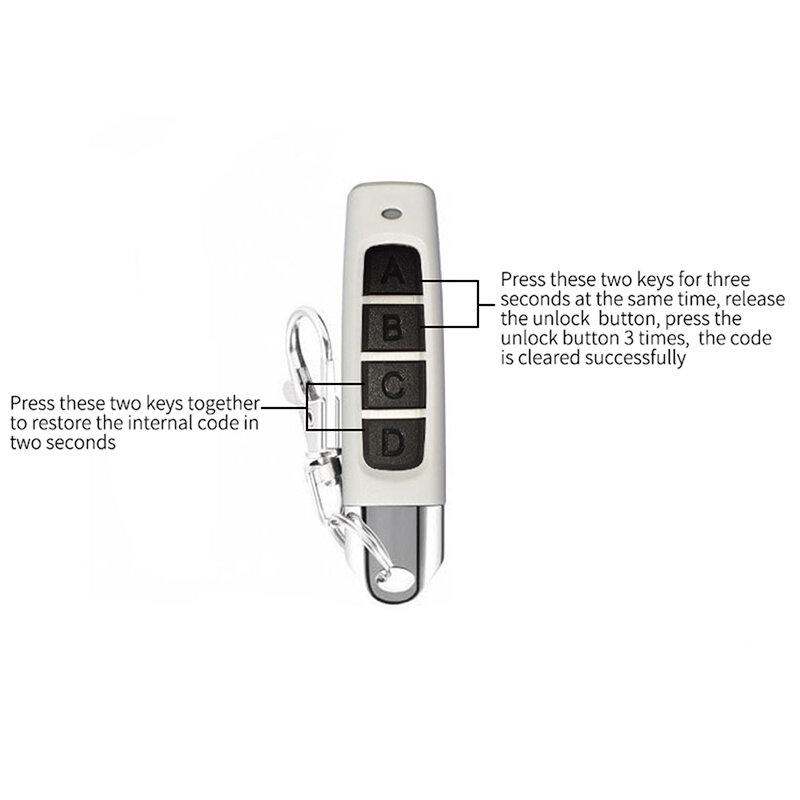 4ปุ่มCloneรีโมทคอนโทรลเครื่องส่งสัญญาณไร้สาย433MHZประตูโรงรถประตูไฟฟ้าCopy Controller Anti-Theft Lock Key