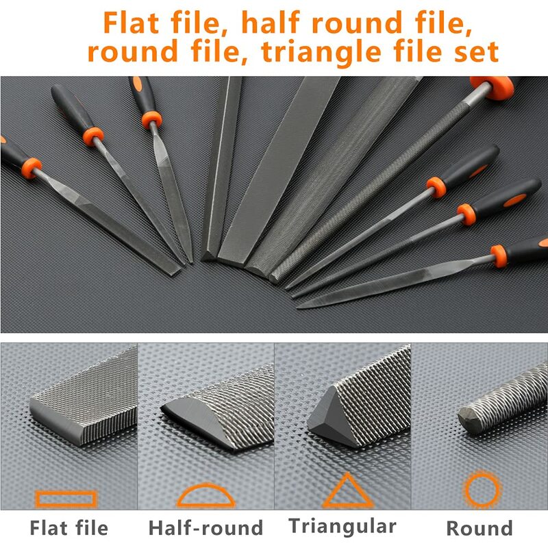 Metal Files Set T12 Drop Forged Alloy Steel File Kit 6PCS Needle Files Wire Brush for Wood Metal File Work Shaping Hand Tools