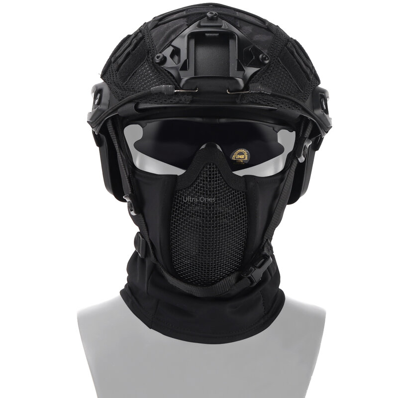 Maschera tattica caccia tiro protettivo Airsoft Mask copricapo Full Face Wargame maschere militari Paintball In maschere da moto