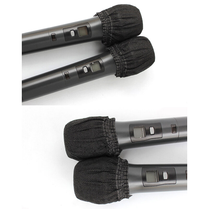100 pares descartáveis não-tecido microfone capa remoção pára-brisas protetor mic tampão almofada para ktv karaoke suprimentos