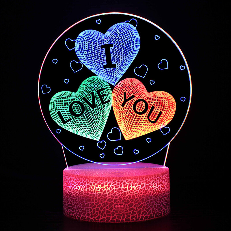 3D 시각 야간 조명 스마트 led 조명 다채로운 동적 터치 크리에이티브 아이 선물 RGB 램프 침대 옆 램프, 가족을 위한 led 테이블 램프
