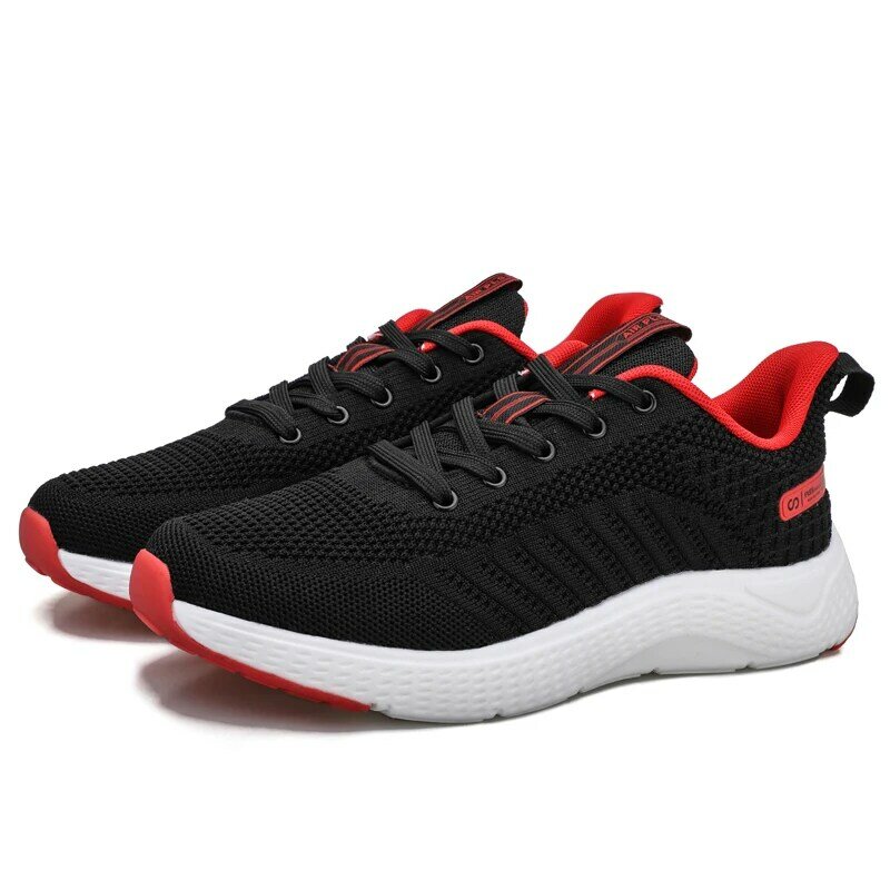 Men Solid Running Shoes Flying Weave Mesh Breathable Lightweight Soft MD Bottom Sport Casual Shoes Man Jogging Sneakers
