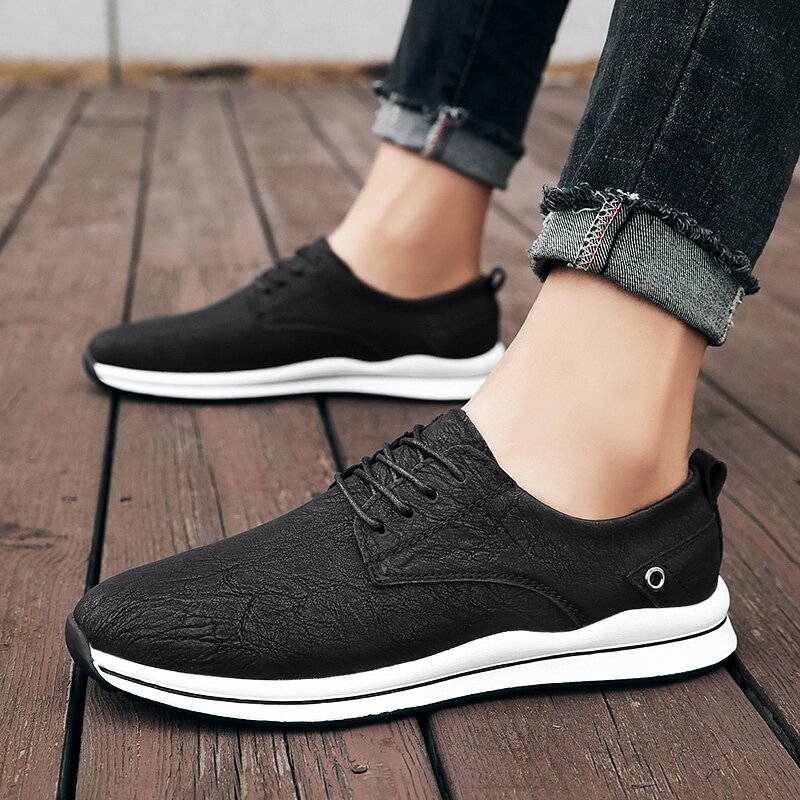 2021 New Winter Men Shoes Luxury Brand Genuine Leather Casual Walking Flat Shoes Fashion Lace Up Dress Business Shoes Big Size