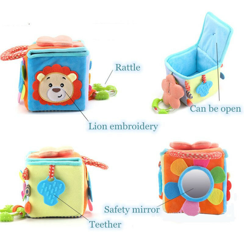 赤ちゃんのための布製ビルディングブロックのおもちゃ箱,幼児のためのソフトキューブ,教育用感覚パズル,0〜12か月