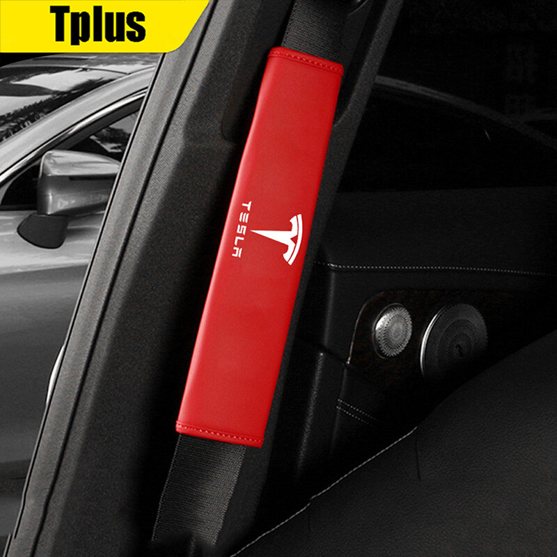 Tplus Seat Belt Shoulder Strap Pad For Tesla Model 3 2021 Car Seat Cover Protector Belt Modeling Accessories Model Three