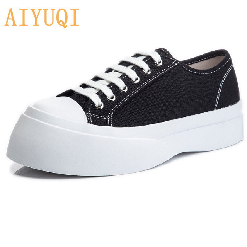 AIYUQI-Zapatillas de lona informales para mujer, zapatos vulcanizados planos de boca poco profunda, novedad de verano, 2021