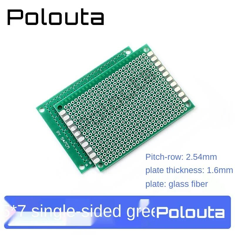 Placa Universal de fibra de vidrio para enchufes Arduino, placa de prototipo PCB de cobre y estaño de un solo lado verde, 5x7CM