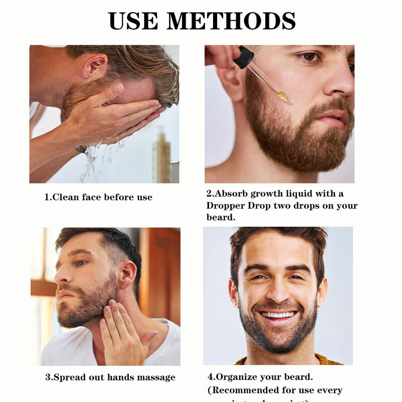 Effektive Bart Wachstum Öl Verdicken Mehr Volles Haar Bart Ätherisches Öl für Männer Natürliche Anlage Behandlung Bart Nährende Flüssigkeit