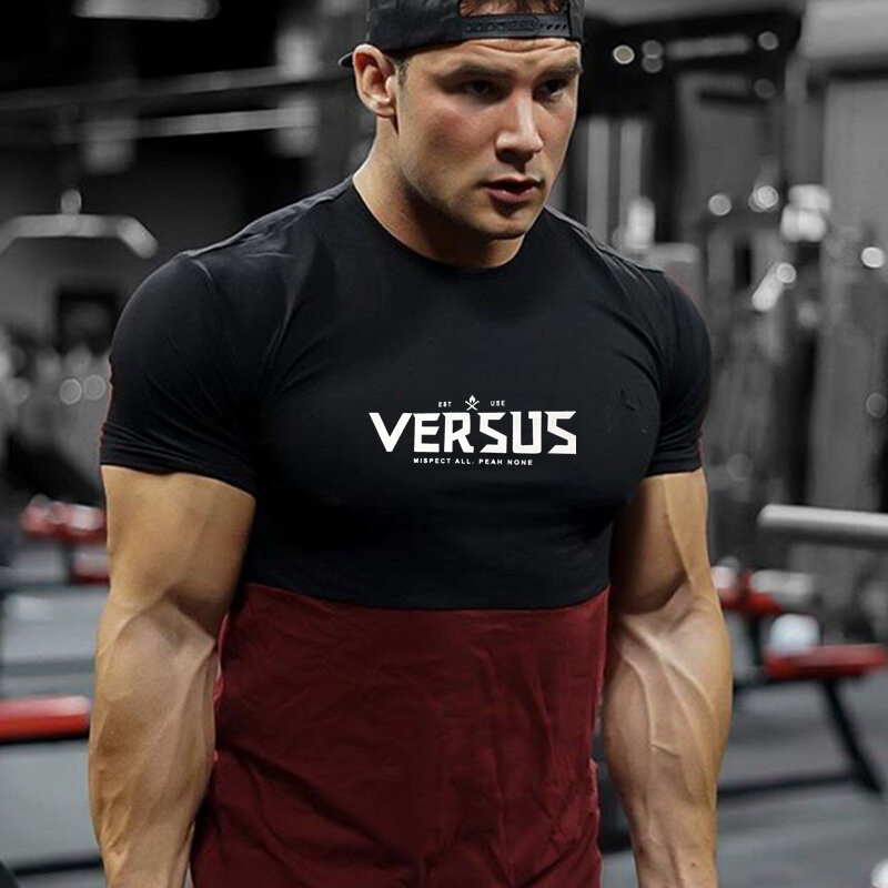New Clothing Fashion T Shirt Men Cotton Breathable Mens Short Sleeve Fitness t-shirt Gyms Tee Tight Casual Summer Top