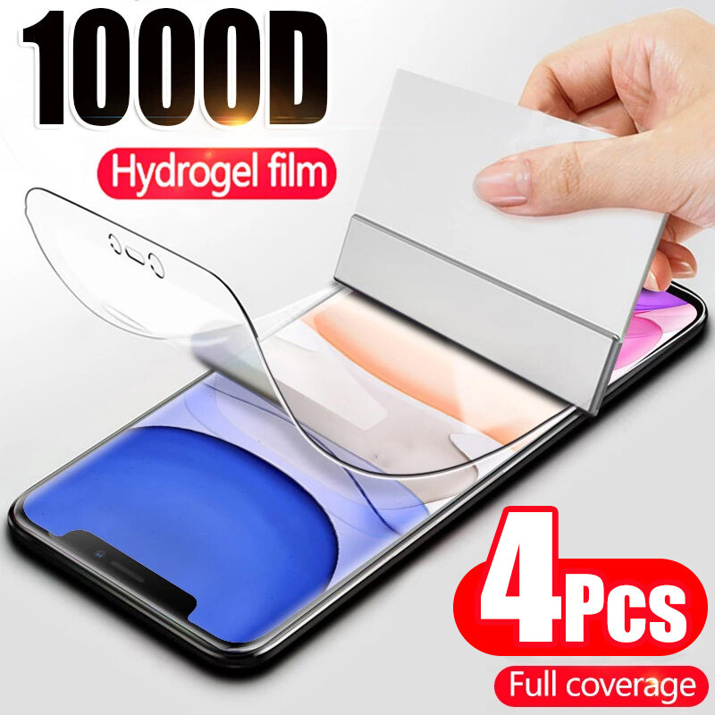 4PCS Full Coverage Hydrogel Film Für iPhone 7 8 6 Plus SE 2020 Display-schutz auf iPhone X XR XS MAX 11 12 Pro Screen Protector