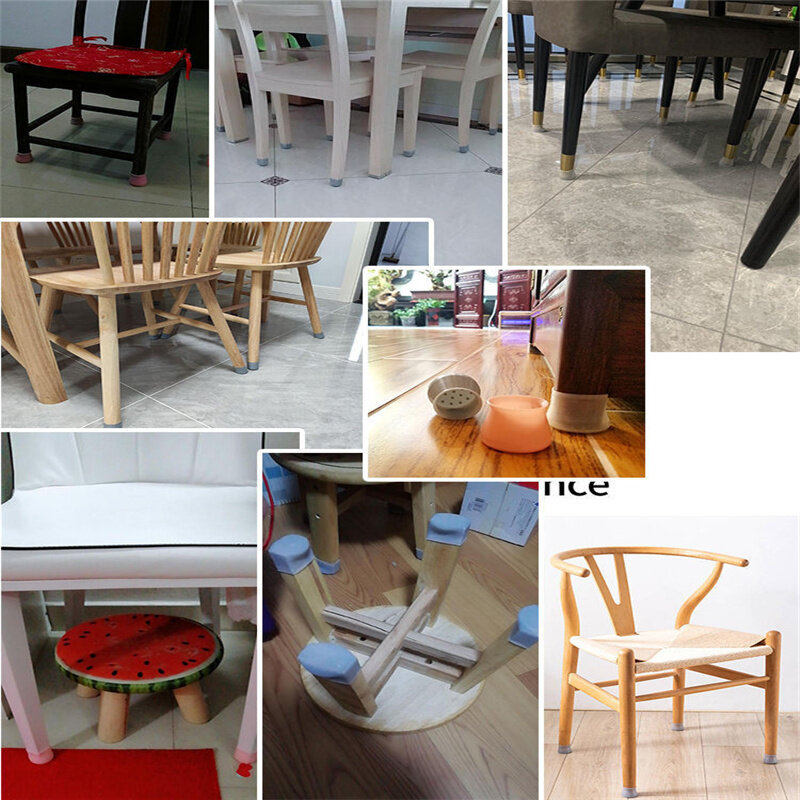Gamba per sedia mobile protezione per tappo in Silicone protezione per piedi da tavolo protezione per pavimento protezione per tappetino antiscivolo per sedia da tavolo