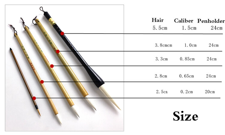 Claborate-style Painting Brush Pen Set Traditional Calligraphy Pen Brush Large Middle Small Regular Script Writing Brushes Set