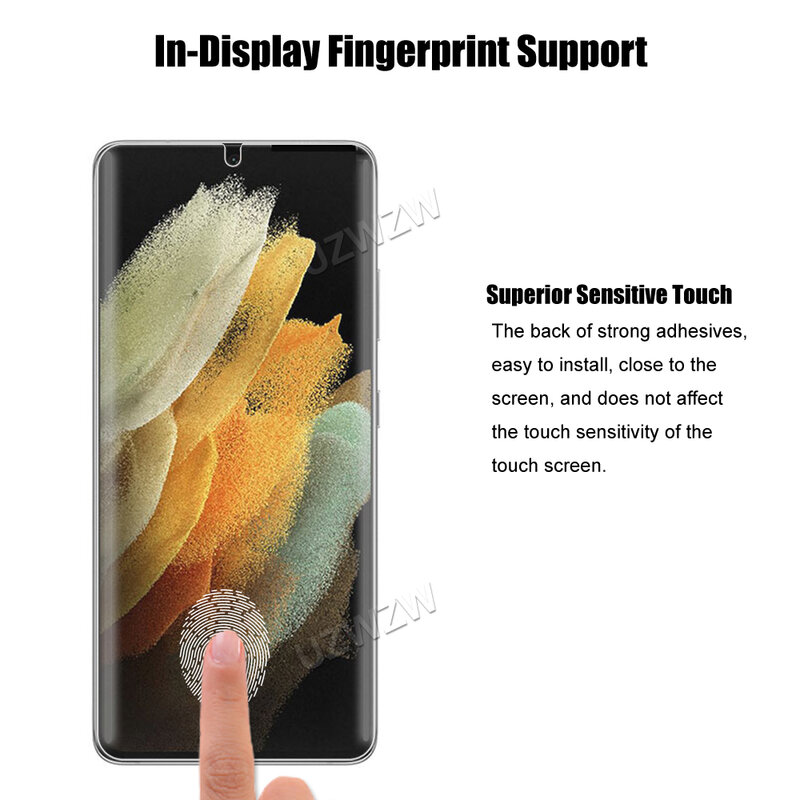 3Pcs สำหรับ Samsung Galaxy S21 Ultra 5G / 4G Screen Protector ฟิล์ม Hydrogel Soft 3D โค้งเต็มรูปแบบครอบคลุม