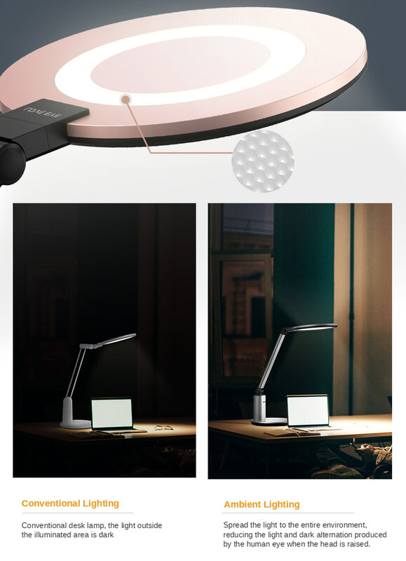 Panasonic LED Modern Table Lamp Double-Sided Luminous Office Table Lamp Student Children Reading Lamps Study Lamp Desk Light