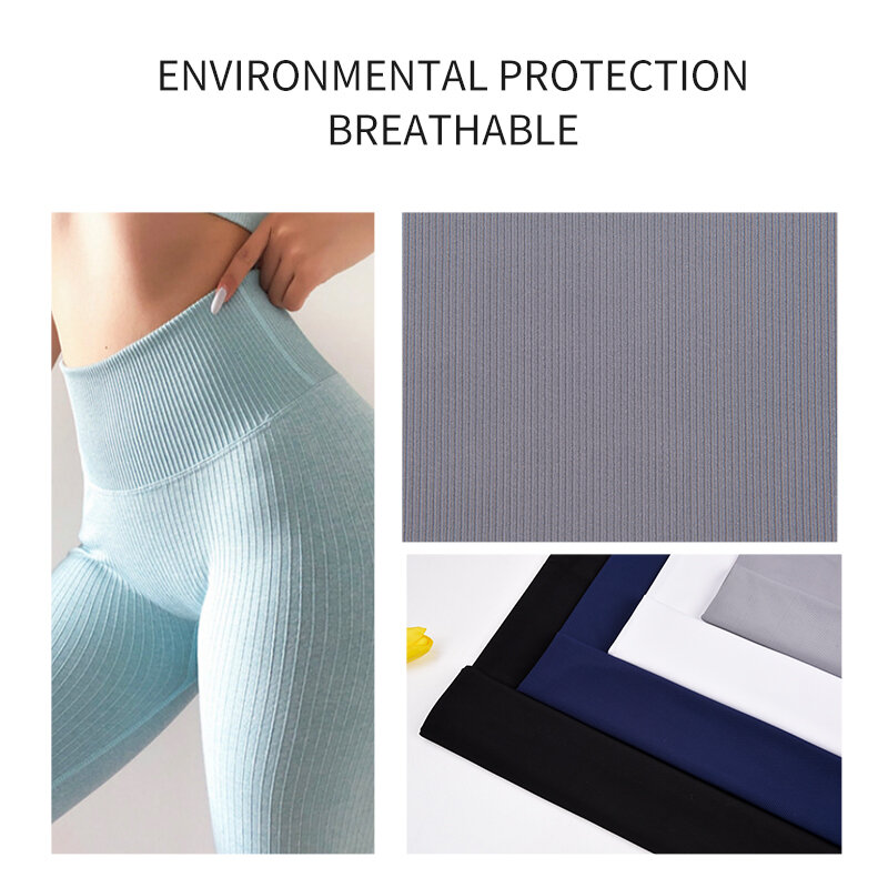 Tissu côtelé en Nylon Spandex tricoté, tissu de Legging pour le Yoga et le sport