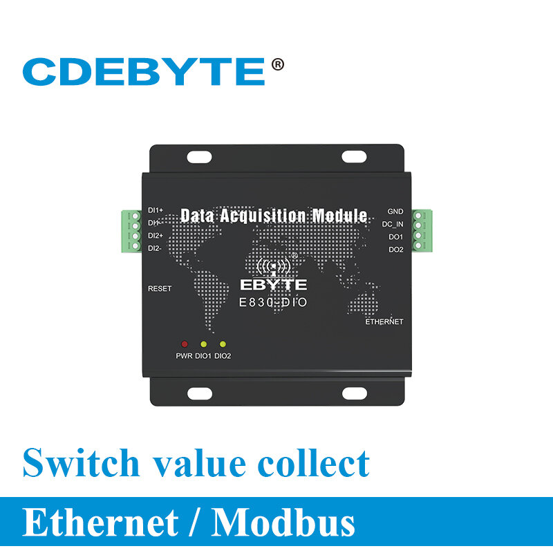Modbus RTU Ethernet Digital Signal Acquisiton E830-DIO(ETH-2A) Serial Port Server Switch Quantity Collection Module