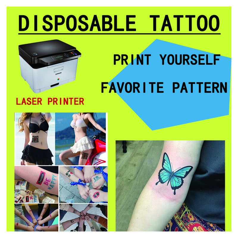 Adesivos de tatuagem temporários à prova ddiy água papel de tatuagem a laser diy adesivos de geladeira para adultos e crianças